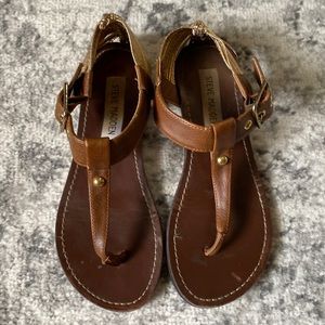 Fair Condition! Used! Steven Madden Sandals! Size 5! Brown and Gold